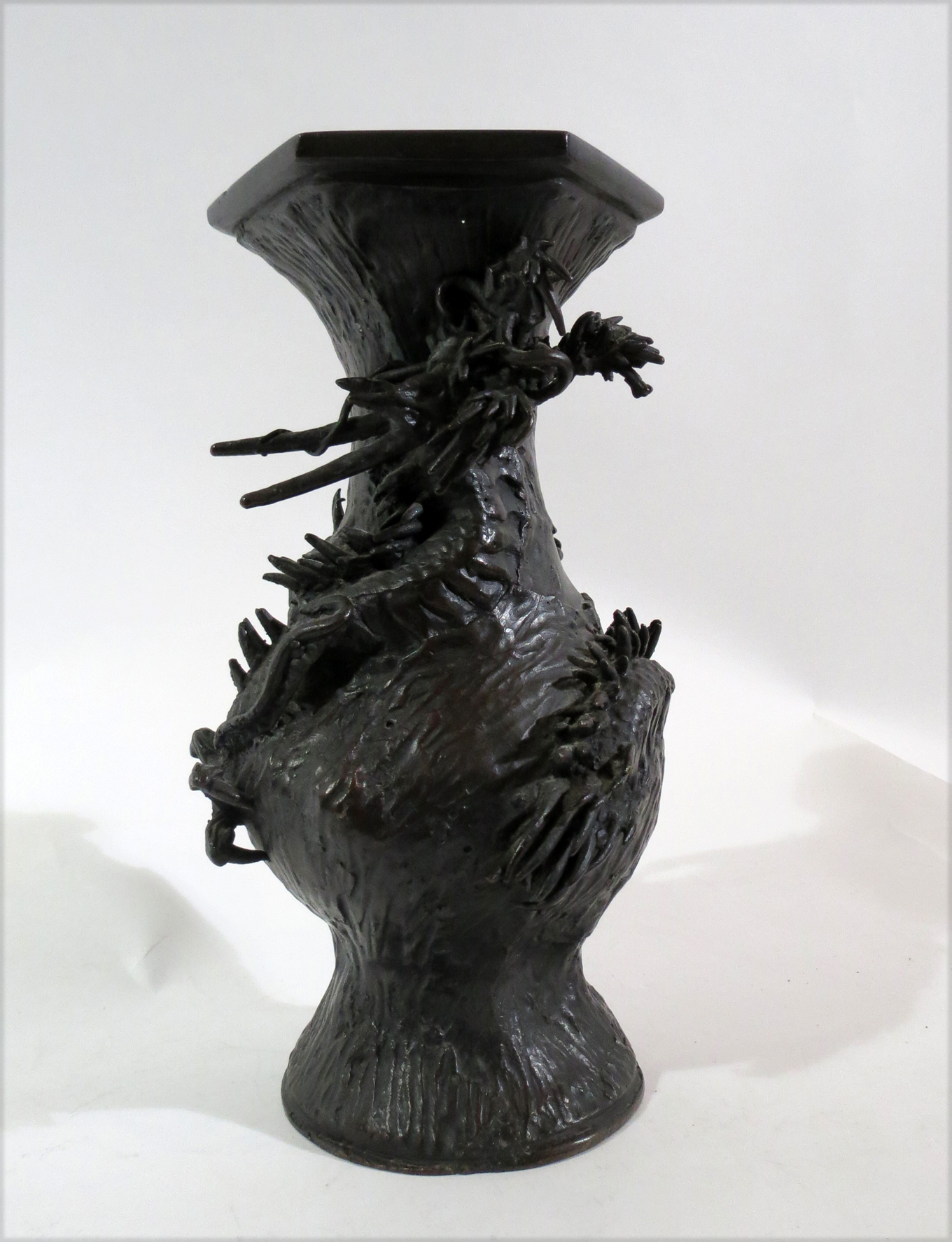 19th Century Japanese Dragon Bronze Vase Modernism